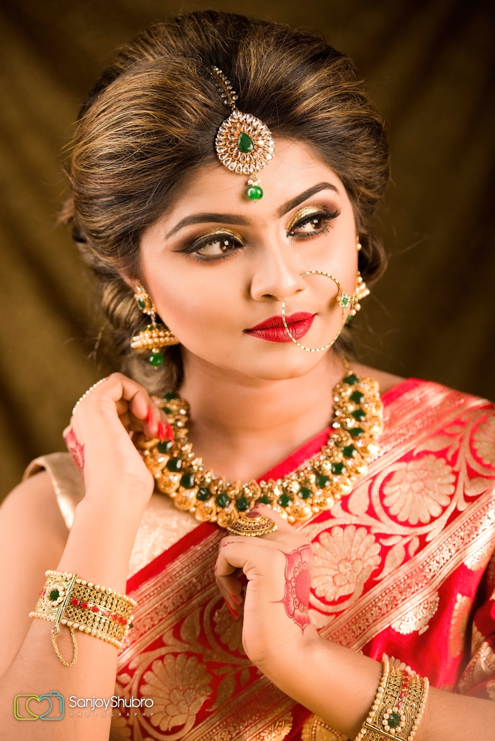 bridal pose and makeover